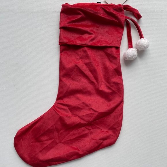 Rachel Zoe Holiday My First  Christmas Stocking Red Velour - Picture 2 of 2